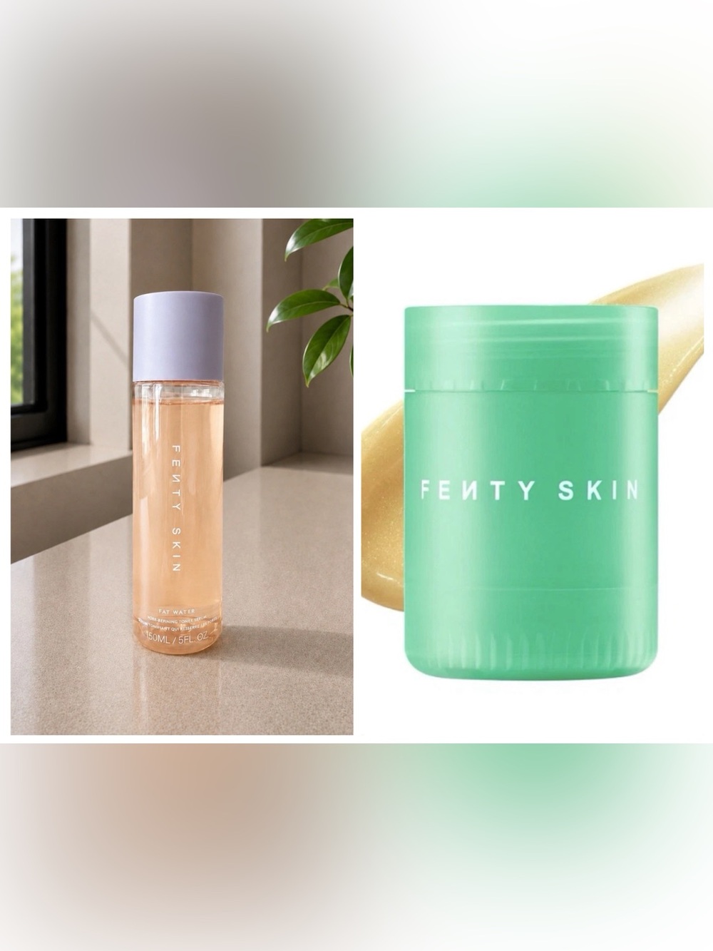Fenty Skin Bundle! Plush Puddin’ Kalahari Melon & Fat Water Toner Pore Serum